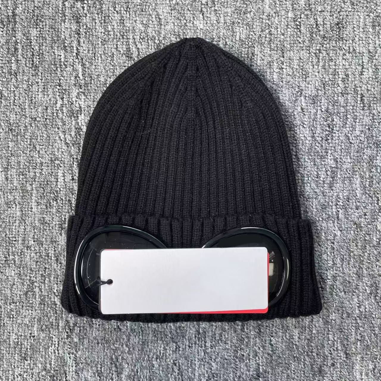 Designer Bonnet Beanie Chapeau Deux Verres Lunettes Bonnet Homme Tricoté Chapeau Bob Casquette Crâne Extérieur Femme Unisexe Hiver Noir Gris Luxe