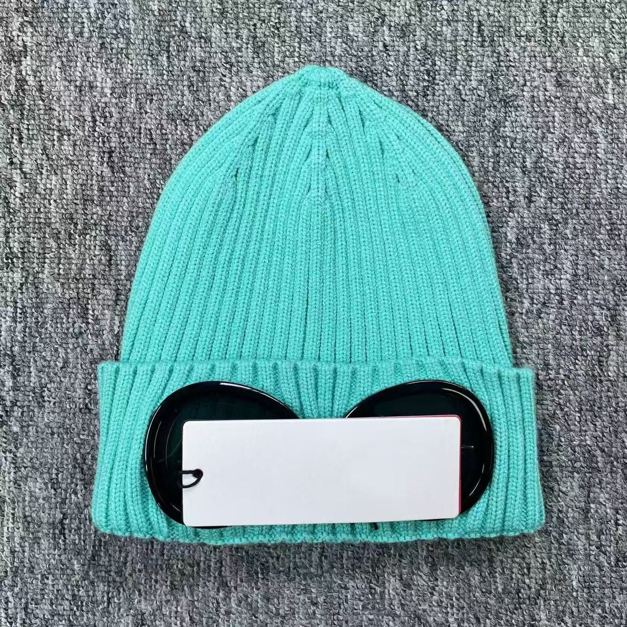 Designer Bonnet Beanie Chapeau Deux Verres Lunettes Bonnet Homme Tricoté Chapeau Bob Casquette Crâne Extérieur Femme Unisexe Hiver Noir Gris Luxe