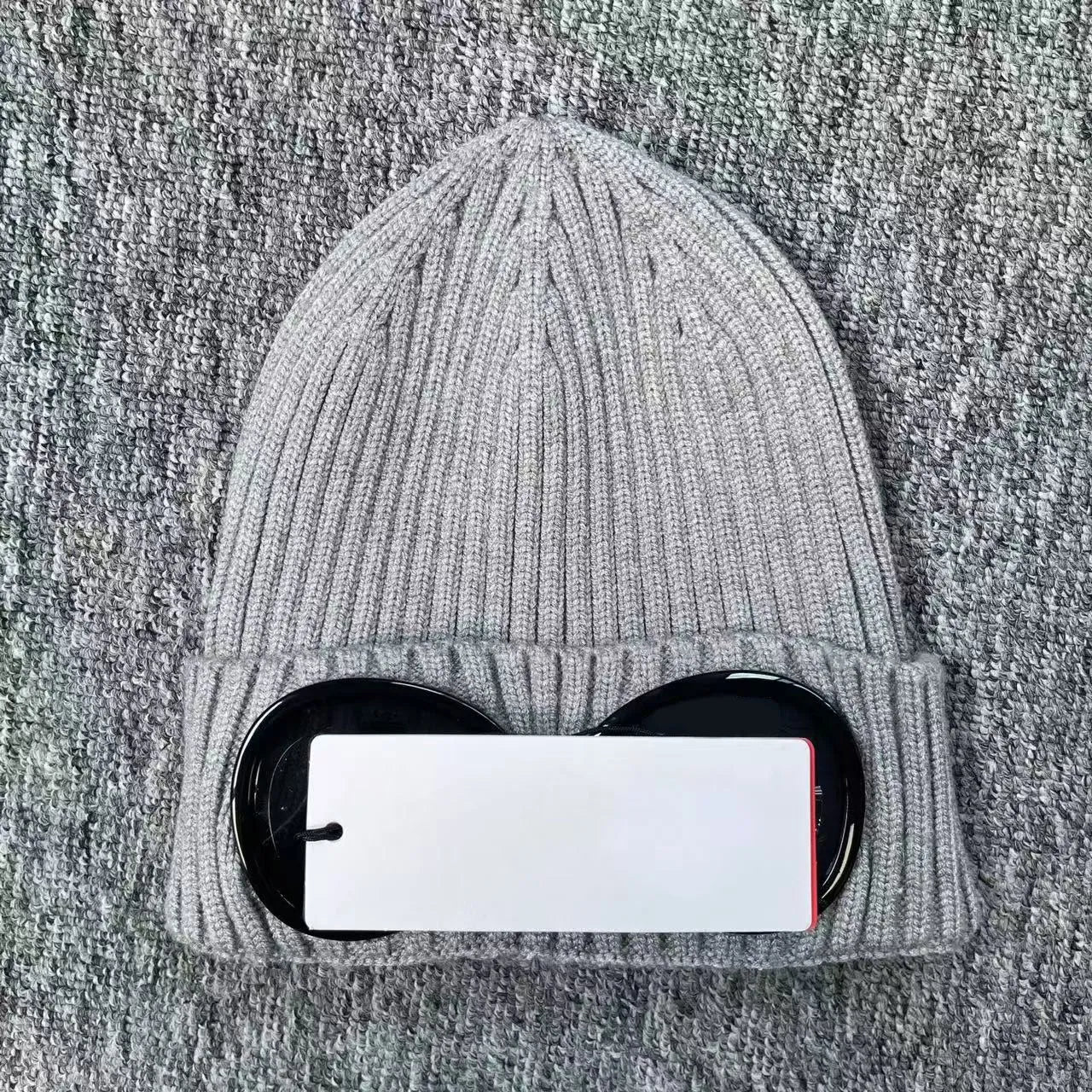 Designer Bonnet Beanie Chapeau Deux Verres Lunettes Bonnet Homme Tricoté Chapeau Bob Casquette Crâne Extérieur Femme Unisexe Hiver Noir Gris Luxe
