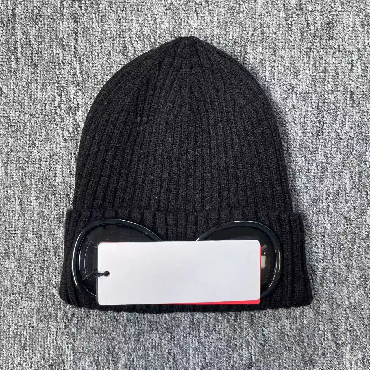 Designer Bonnet Beanie Chapeau Deux Verres Lunettes Bonnet Homme Tricoté Chapeau Bob Casquette Crâne Extérieur Femme Unisexe Hiver Noir Gris Luxe